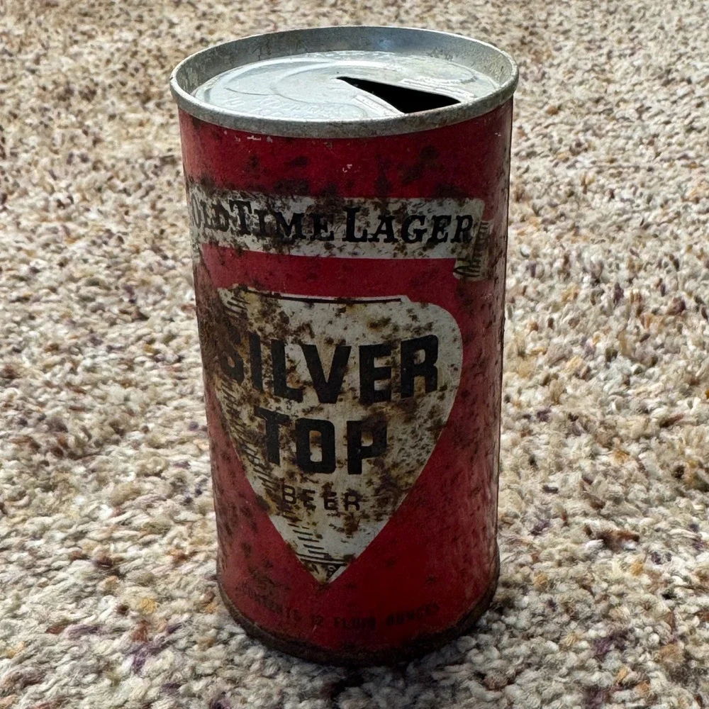 Vintage Silver Top Beer Can Duquesne Brewing Pittsburgh PA‎ Old Time Lager 12oz
